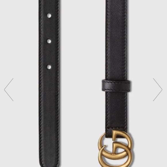 Gucci Marmont thin Belt with Gold GG Buckle - Picture 3 of 11